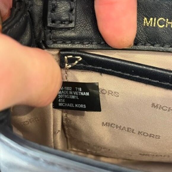 Michael Kors Mini Whitney Bag Navy Blue Small Satchel with Crossbody Strap - Picture 10 of 10